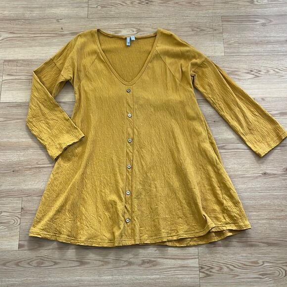 ASOS Mustard Colored Tunic Dress Sz 2 - Picture 1 of 5